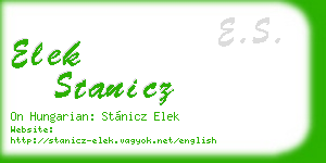 elek stanicz business card